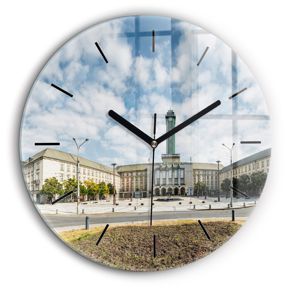 Horloge ronde murale 60 cm Panorama d'Ostrava