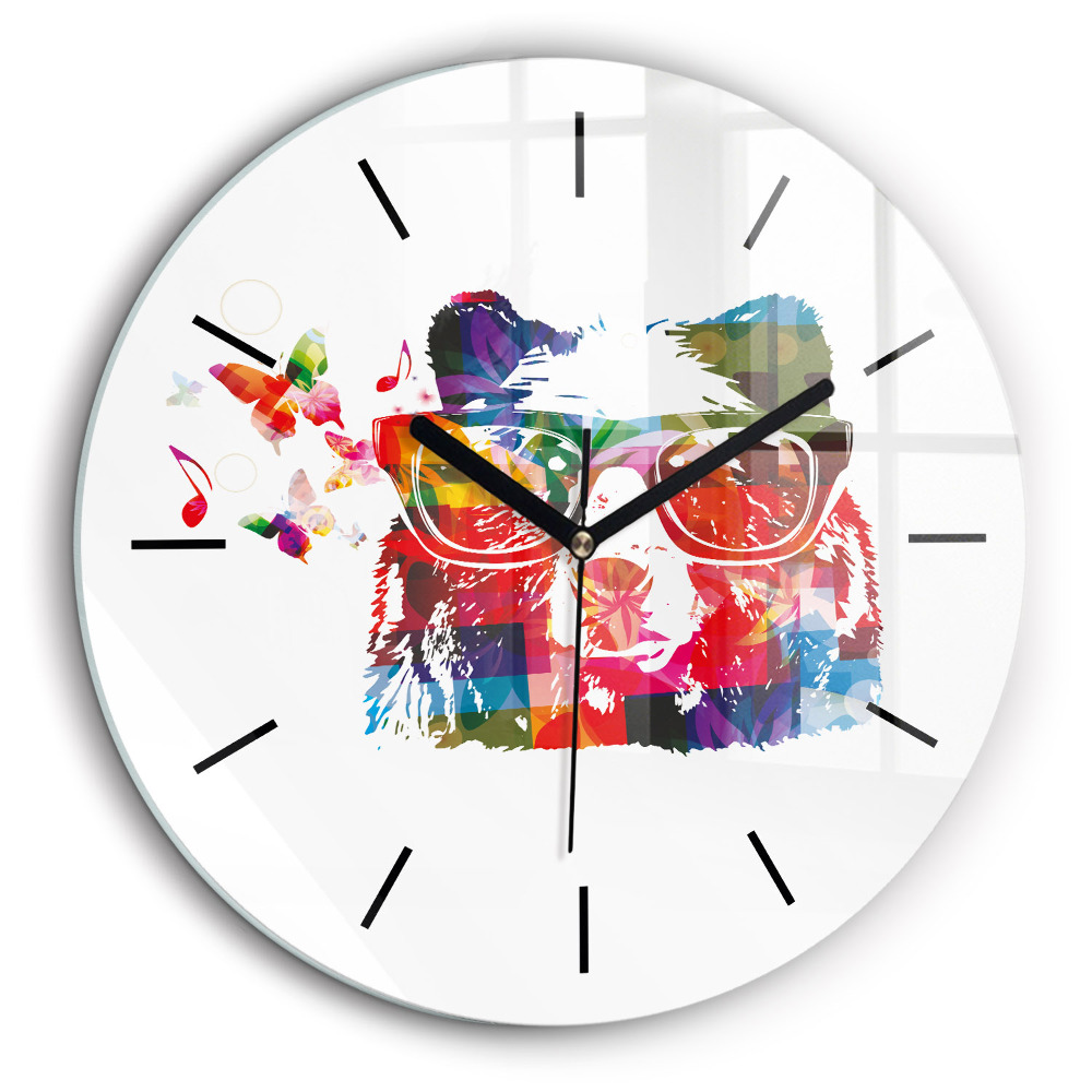 Horloge ronde murale 60 cm Tête d'ours