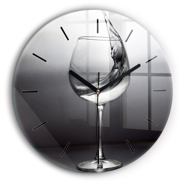 Pendule murale ronde 60 cm Verre à vin