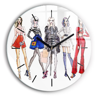 Pendule murale ronde 60 cm Filles à la mode