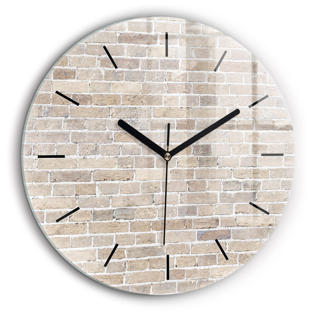Horloge ronde murale 60 cm Mur de briques