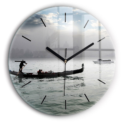 Pendule murale ronde 60 cm Gondole à Venise