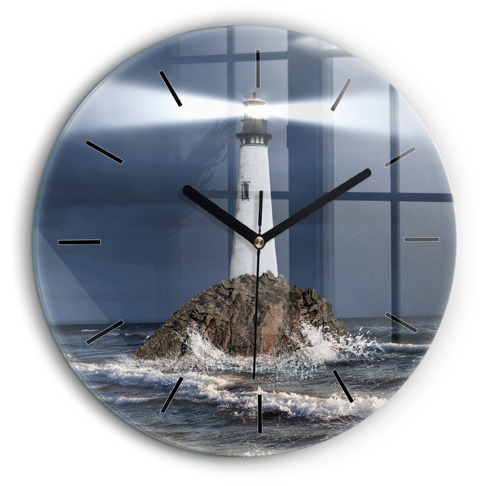 Horloge ronde en verre 60 cm Phare