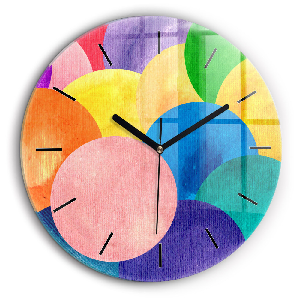 Horloge ronde murale 60 cm Cercles abstraits