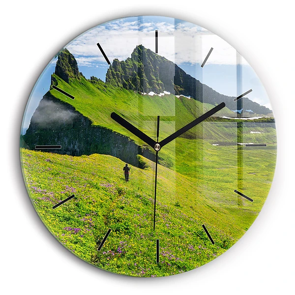 Pendule murale ronde 60 cm Réserve naturelle de Hornstrandir, Islande