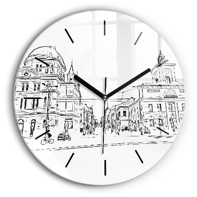 Horloge ronde murale 60 cm Illustration de la ville de Poznan