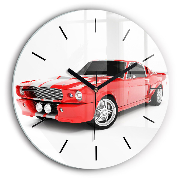 Horloge ronde en verre 60 cm Voiture de sport