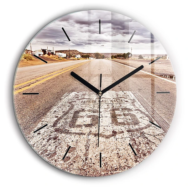 Pendule murale ronde 60 cm Route 66 USA