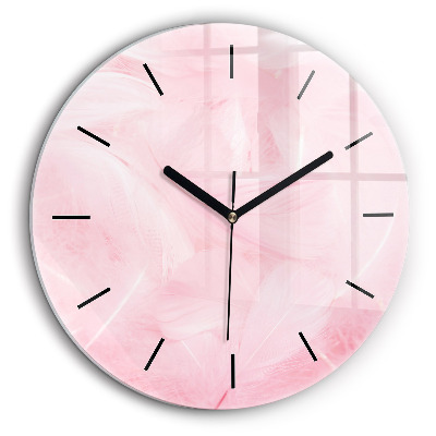 Horloge ronde murale 60 cm Plume abstraite