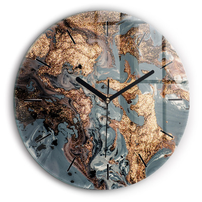 Horloge ronde 60 cm Marbre or abstrait