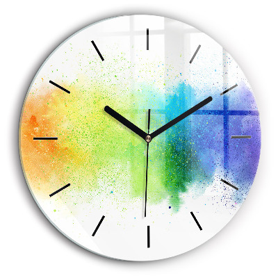Pendule murale ronde 60 cm Arc-en-ciel abstrait