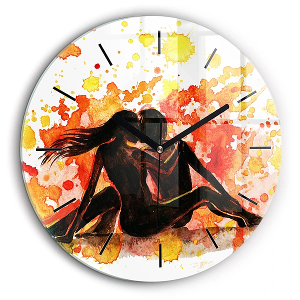 Horloge ronde murale 60 cm Amour et couple amoureux