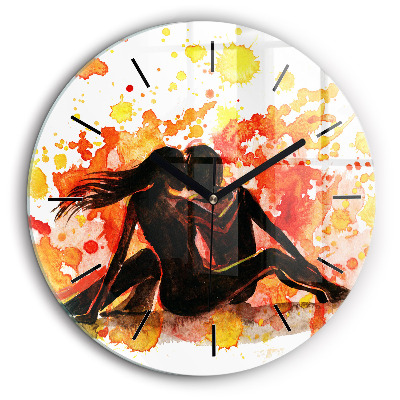 Horloge ronde murale 60 cm Amour et couple amoureux