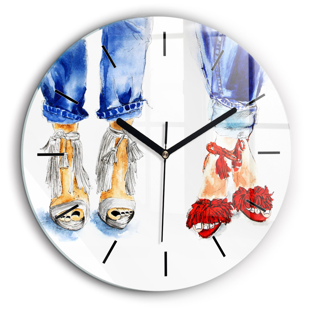 Horloge ronde en verre 60 cm Épingles pour femmes