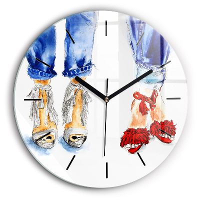 Horloge ronde en verre 60 cm Épingles pour femmes