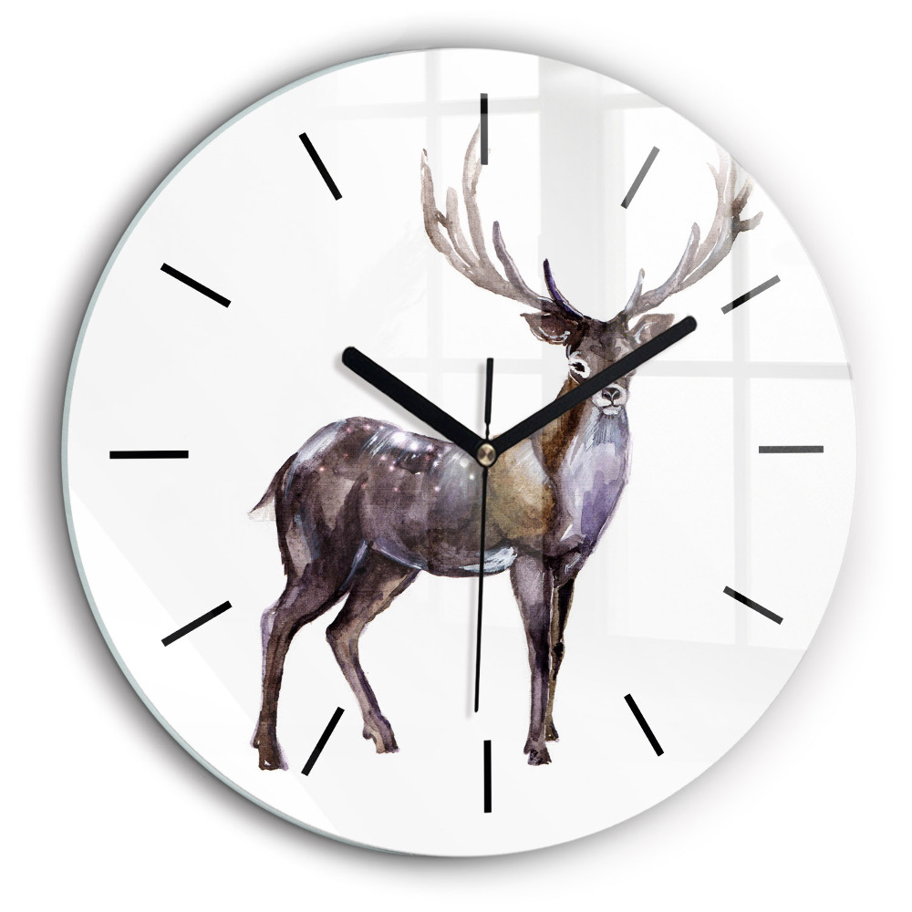 Horloge ronde murale 60 cm Cerf roi de la forêt
