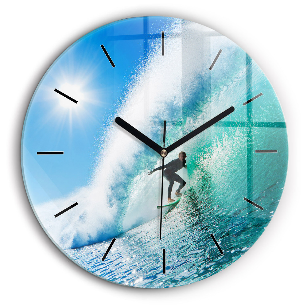 Pendule murale ronde 60 cm Surf à Hawaï