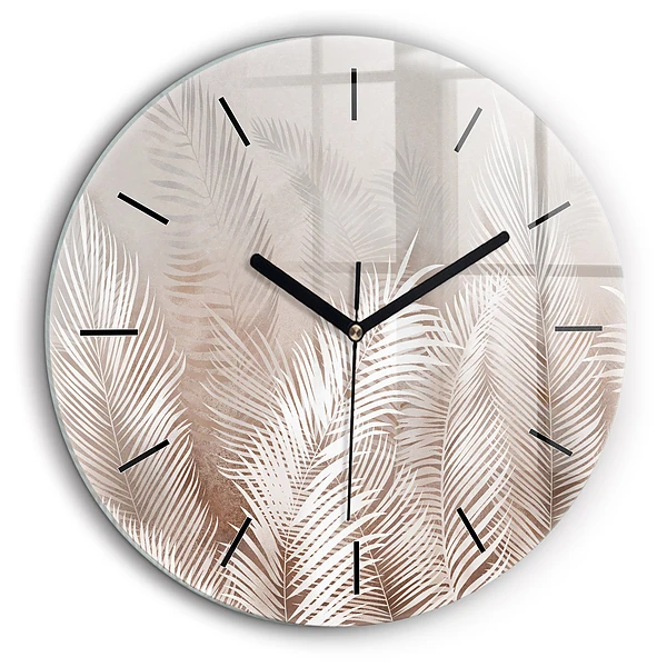 Pendule murale ronde 60 cm Feuilles tropicales boho