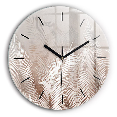 Pendule murale ronde 60 cm Feuilles tropicales boho