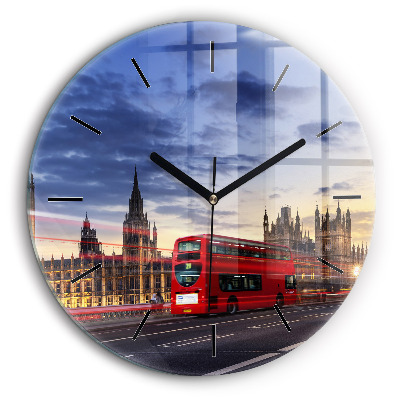Horloge ronde 60 cm Bus rouge de Londres