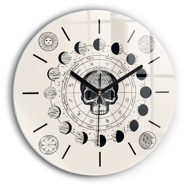 Pendule murale ronde 60 cm Phases de la lune