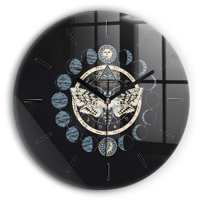 Horloge ronde 60 cm Phases de la lune