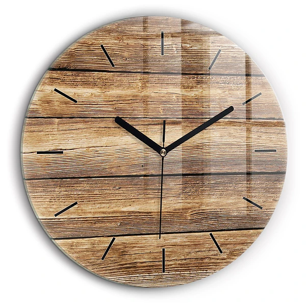 Horloge ronde 60 cm Planches en bois