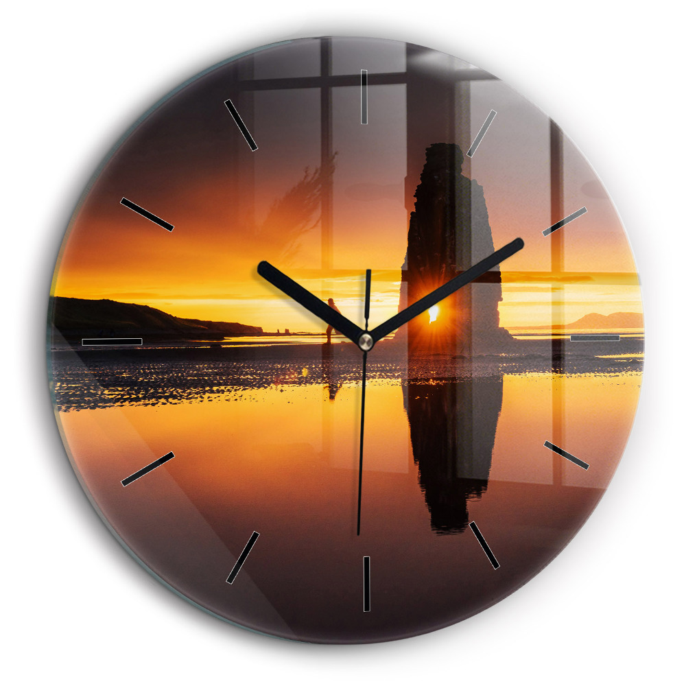 Horloge ronde 60 cm Coureur et coucher de soleil