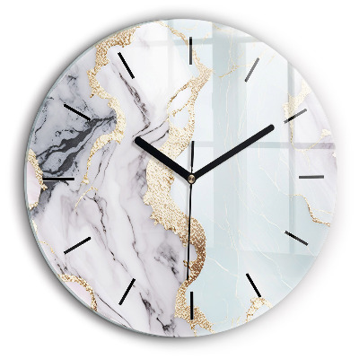 Horloge ronde en verre 60 cm Marbre pastel
