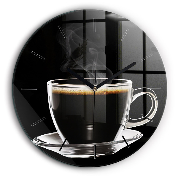 Horloge ronde murale 60 cm Café noir