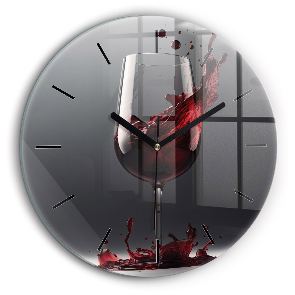 Pendule murale ronde 60 cm Lampe de vin rouge