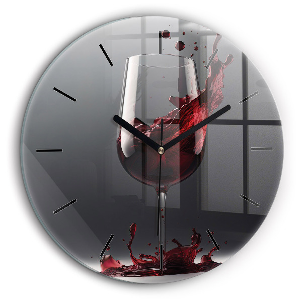 Pendule murale ronde 60 cm Lampe de vin rouge