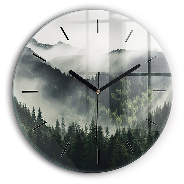 Pendule murale ronde 60 cm Paysage de forêt