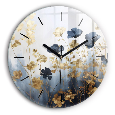 Horloge ronde 60 cm Fleurs abstraites