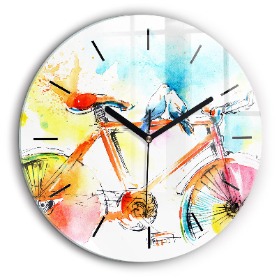 Horloge ronde murale 60 cm Vélo peint