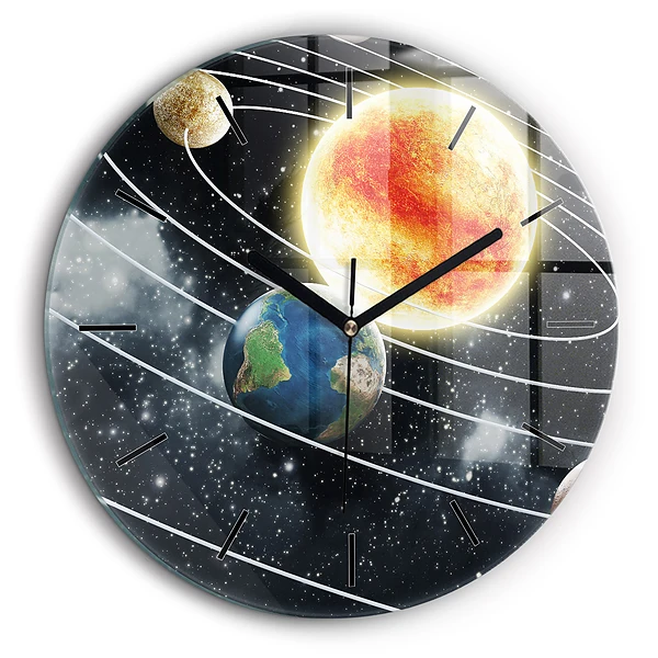 Horloge ronde 60 cm Système solaire