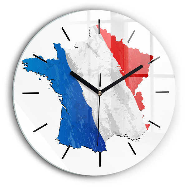 Pendule murale ronde 60 cm Drapeau de la France