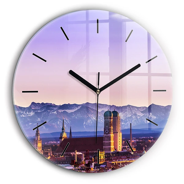 Pendule murale ronde 60 cm Alpes allemandes Munich