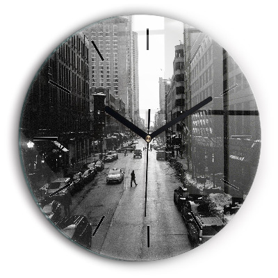Horloge ronde 60 cm Rue de la ville de Chicago