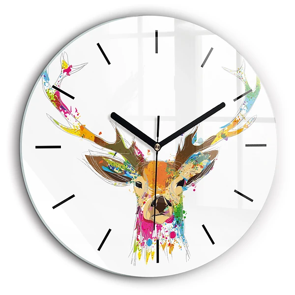 Horloge ronde 60 cm Tête de cerf