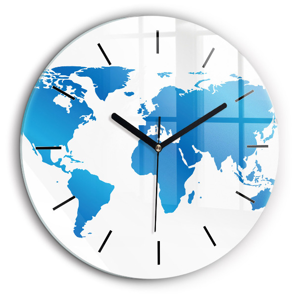 Horloge ronde murale 60 cm Carte du monde