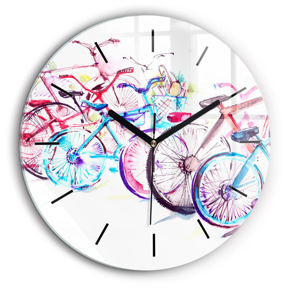 Horloge ronde 60 cm Vélos de ville colorés