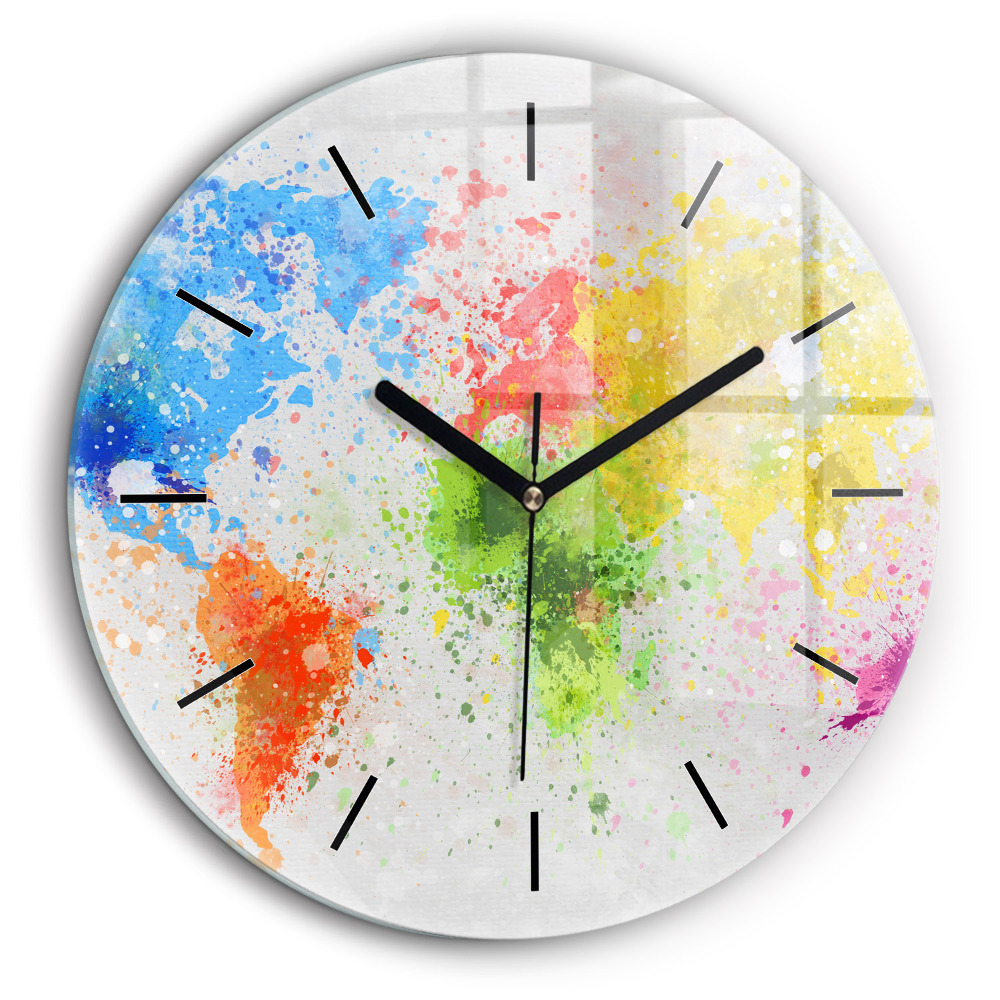 Pendule murale ronde 60 cm Carte du monde sur papier