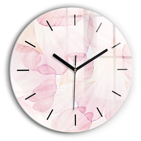 Horloge ronde murale 60 cm Pétales d'aquarelle