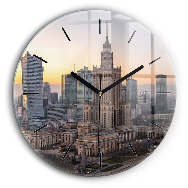 Horloge ronde 60 cm Panorama de Varsovie