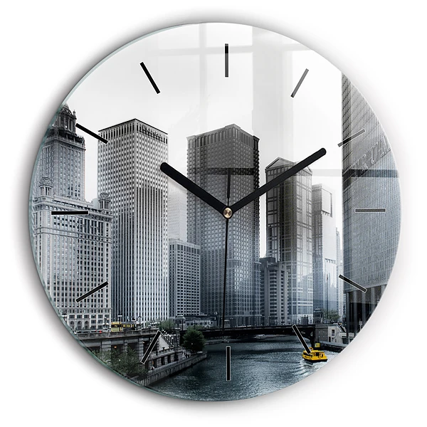 Horloge ronde 60 cm Panorama de la ville