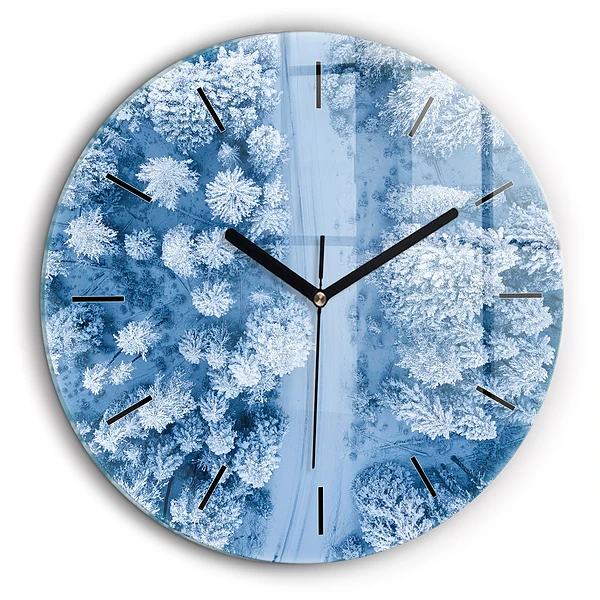 Pendule murale ronde 60 cm Forêt vue d'un drone