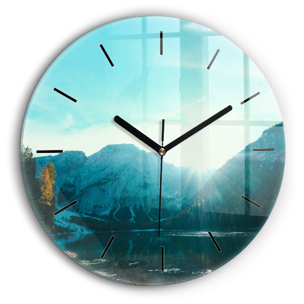 Horloge ronde 60 cm Montagne et rivière en Pologne