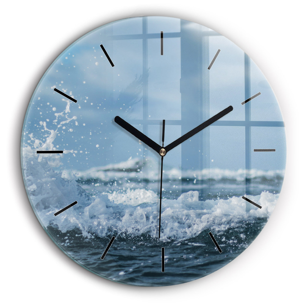 Horloge ronde murale 60 cm Photo de vagues en mer