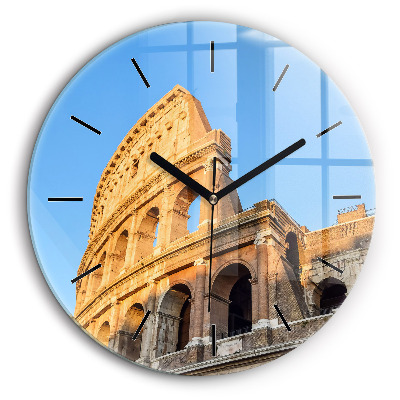 Horloge ronde en verre 60 cm Colisée de Rome